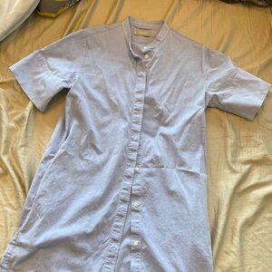 everlane blue short sleeve dress size 2